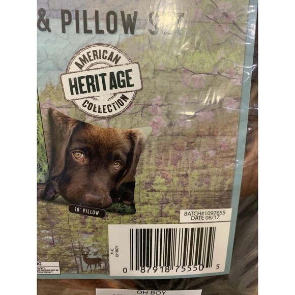 American Heritage Collection LAB DOG THROW AND PILLOW SET NEW - Picture 4 of 4